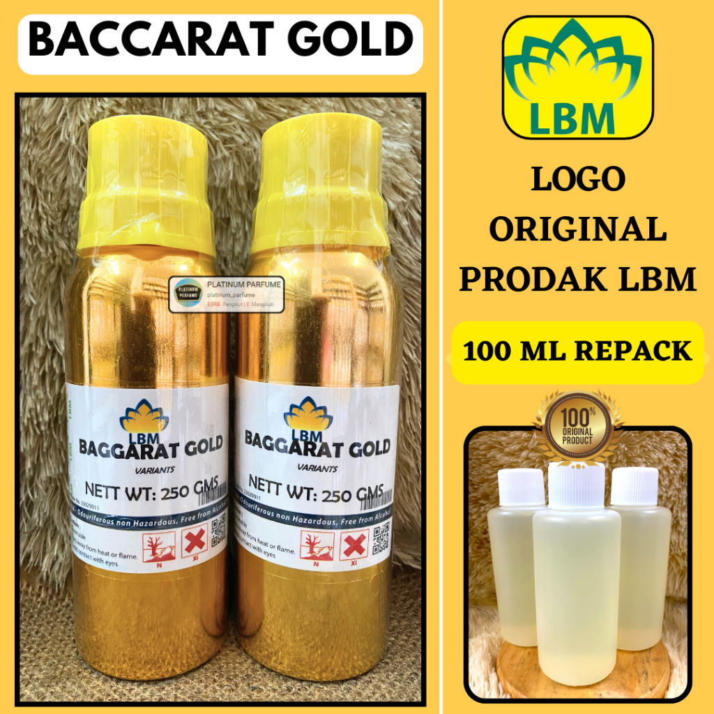 Bibit Murni Parfum BACCARAT GOLD 100 ML By LBM Fragrance - BACARAT GOLD ROUGE 540 PARFUM PARFUME MUR