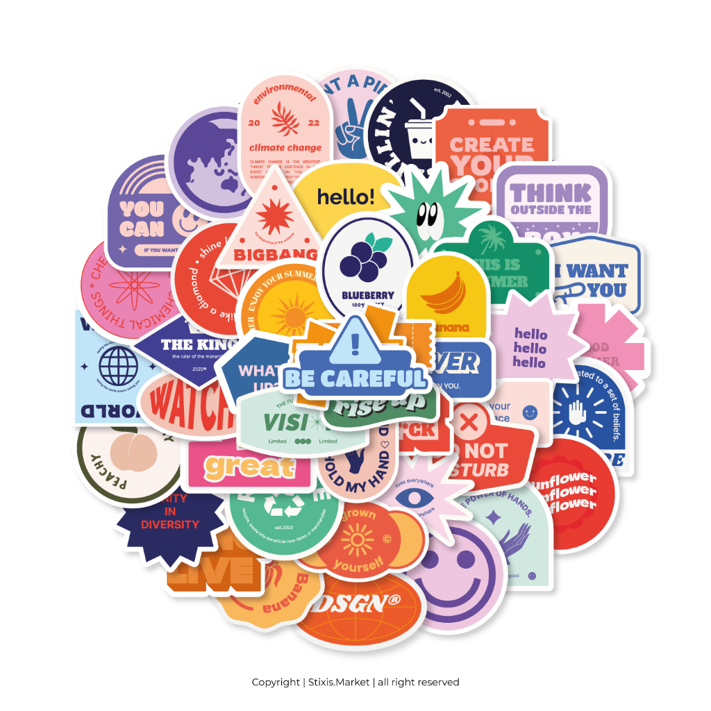 

[READY] STICKER PACK | Y2K VINTAGE VOL.1 | 50 PCS | KISSCUT | WATERPROFF | STIXIS.MARKET