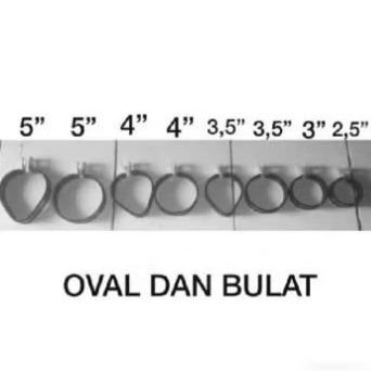 Klem knalpot racing warna hitam / gantungan knalpot racing model oval & bulat
