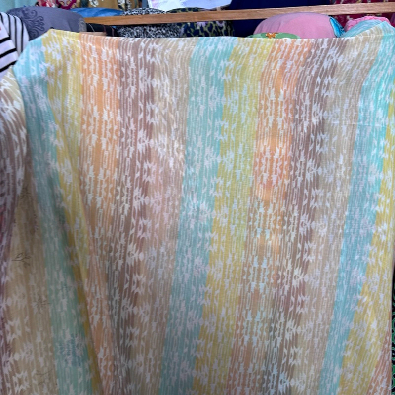 kain ceruty babydoll premium motif salur - kain sifon motif salur - kain ceruty premium - kain motif