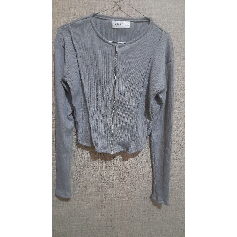 zipper crop wanita