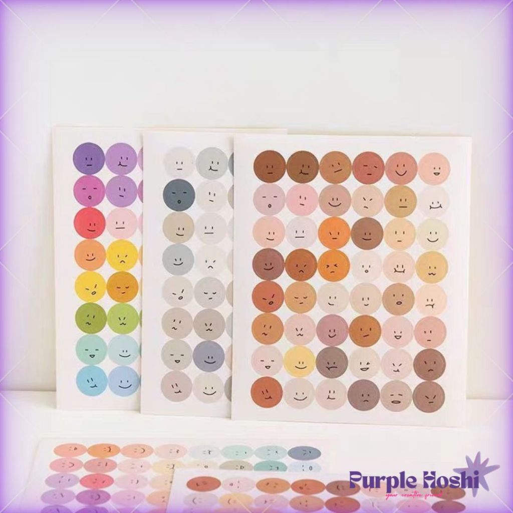 

Purple Hoshi 1 Lembar Sticker Smiley Face Emoji DIY Stiker Buku Jurnal Scrapbook