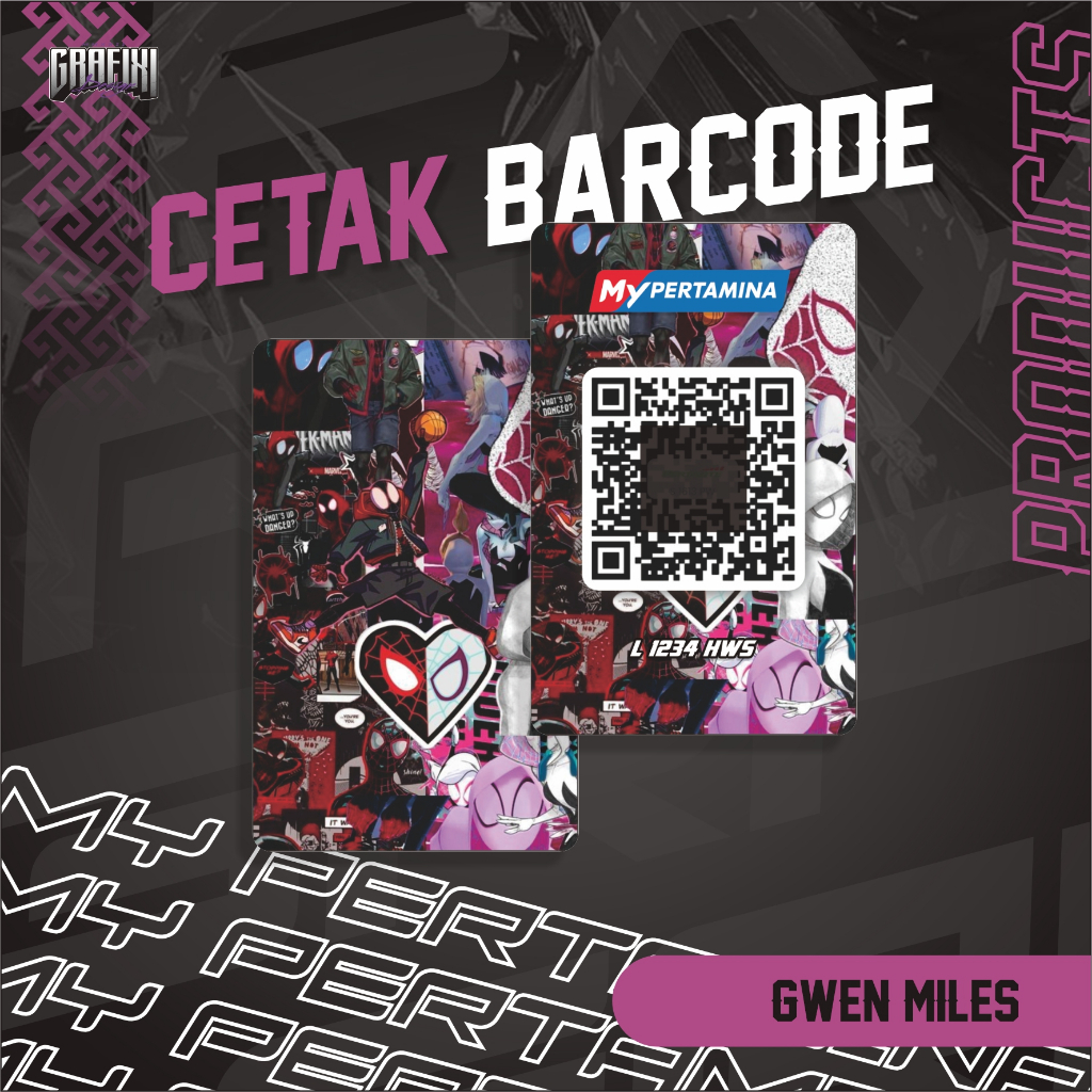 

CETAK BARCODE MY PERTAMINA KARTU PVC TEMA SPIDER GWEN & MILES CUSTOM 2 SISI