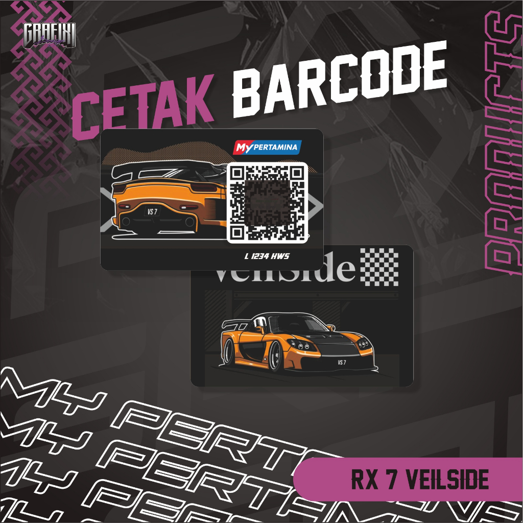 

CETAK BARCODE MY PERTAMINA KARTU PVC TEMA RX7 VEILSIDE HAN CUSTOM 2 SISI