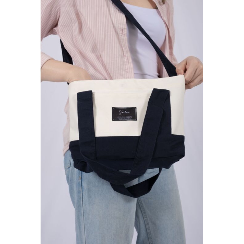 Totebag Seikou - Temokuteki - Tas Wanita / Tas Kerja / Tas Kuliah / Tas Kanvas / Tote Bag Kanvas / T
