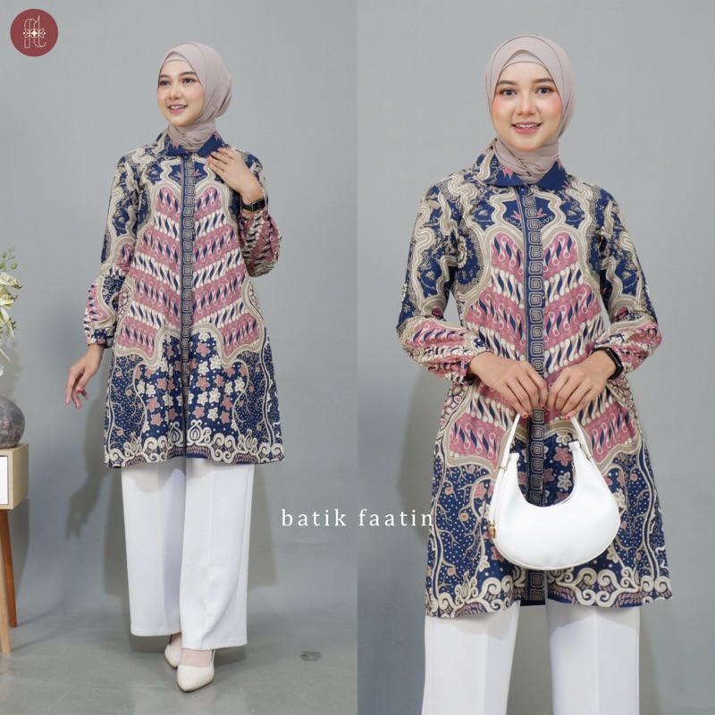 BATIK FAATIN | Tunik Batik Kerja Halus Modern Premium | Tunik Batik terbaru | Tunik Batik Premium