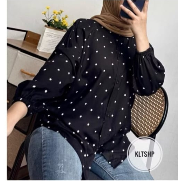 Kemeja Wanita Rayon Premium - Atasan Kemeja Motif - Blouse Rayon Motif - Kemeja Rayon Motif Cantik