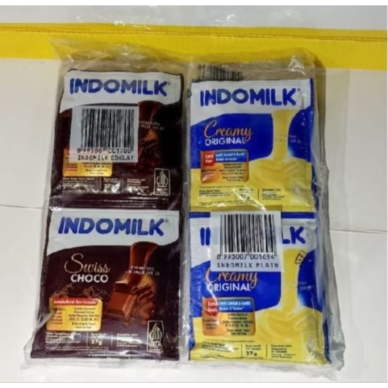 

Indomilk saset susu kental manis putih dan coklat renceng isi 6 saset