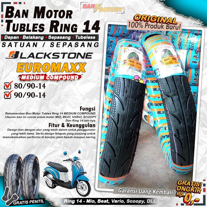 Ban Motor Beat Blackstone Ring 14 Tubles Ban Motor Tubeless Mio Beat Vario Scoopy Ring 14 Tubles
