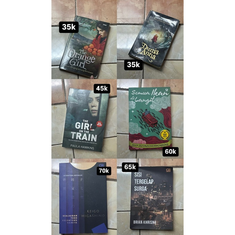 [Preloved Novel] Orange Girl / Dunia Anna / Girl on Train / Semua Ikan di Langit / Keajaiban Toko Ke