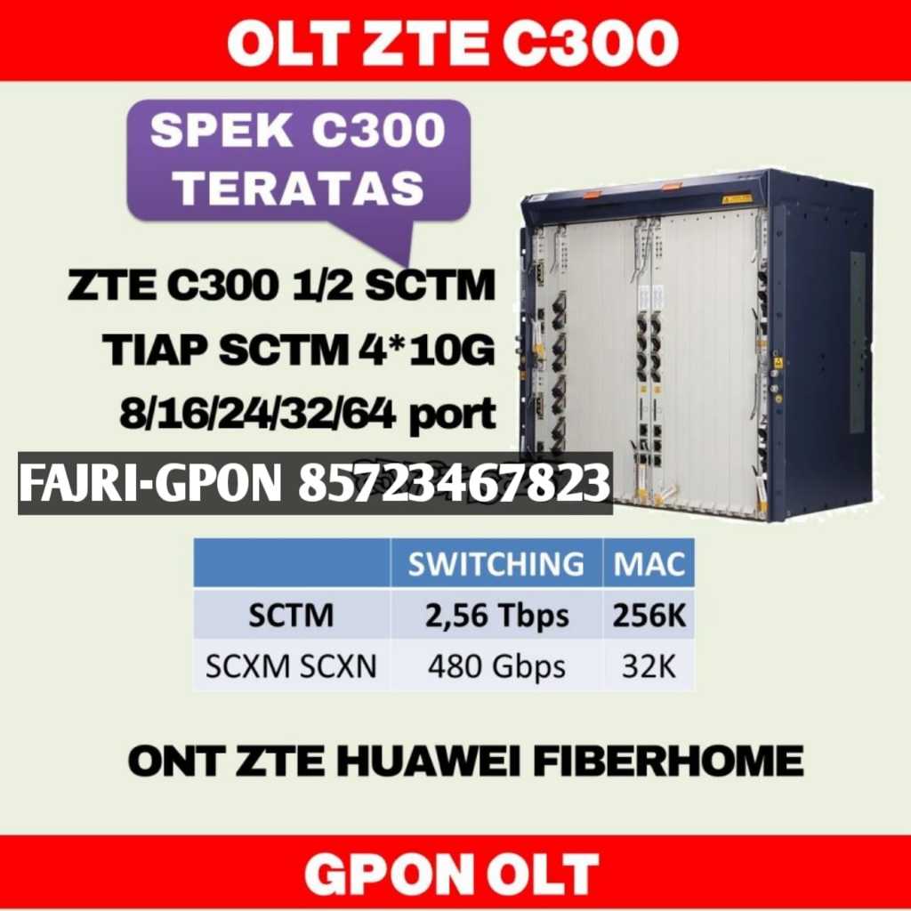 OLT ZTE C300 80G SFP C++++10db
