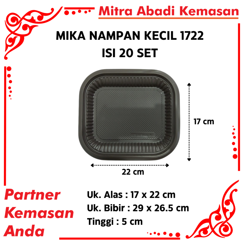 MIKA NAMPAN KECIL 1722 ISI 20 SET | MIKA NAMPAN KUE HANTARAN | MIKA MMP | MIKA PLASTIK | MIKA NAMPAN