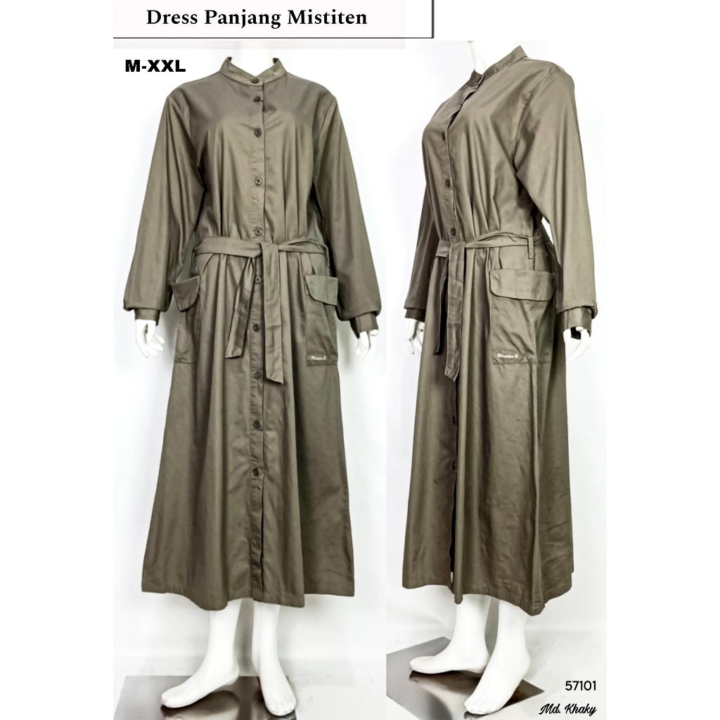 Mistiten Dress Panjang Misti10 Medium Khaky