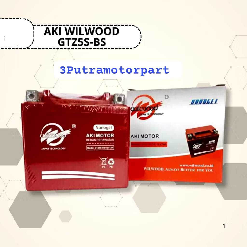 Aki Kering Accu Motor GTZ5S-BS Kualitas Tinggi Merk Wilwood