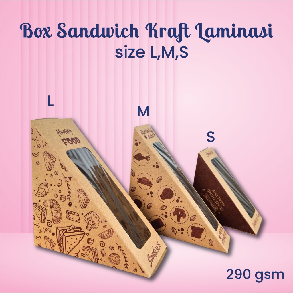 BOX SANDWICH KRAFT / SANDWICH BOX FRUIT SANDO /KEMASAN SANDWICH SEGITIGA