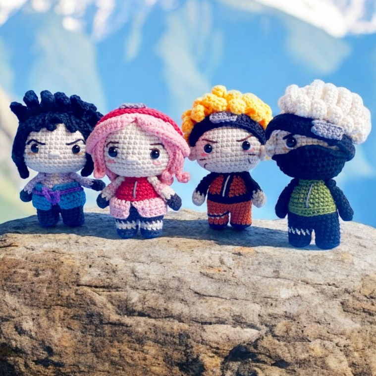 VK-30 | Boneka Rajut Amigurumi Naruto Gantungan Kunci | Naruto Crochet Keychain | Suvenir Souvenir