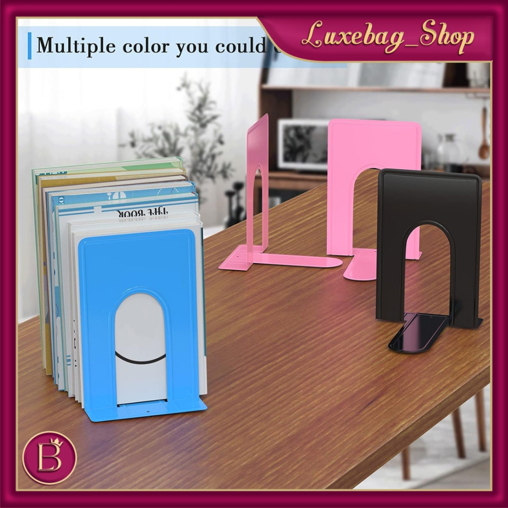 

LB Book Stand / 2pc Book End / Sandaran buku SET / Penyangga buku / Book stand POLOS / Pembatas Buku R1232