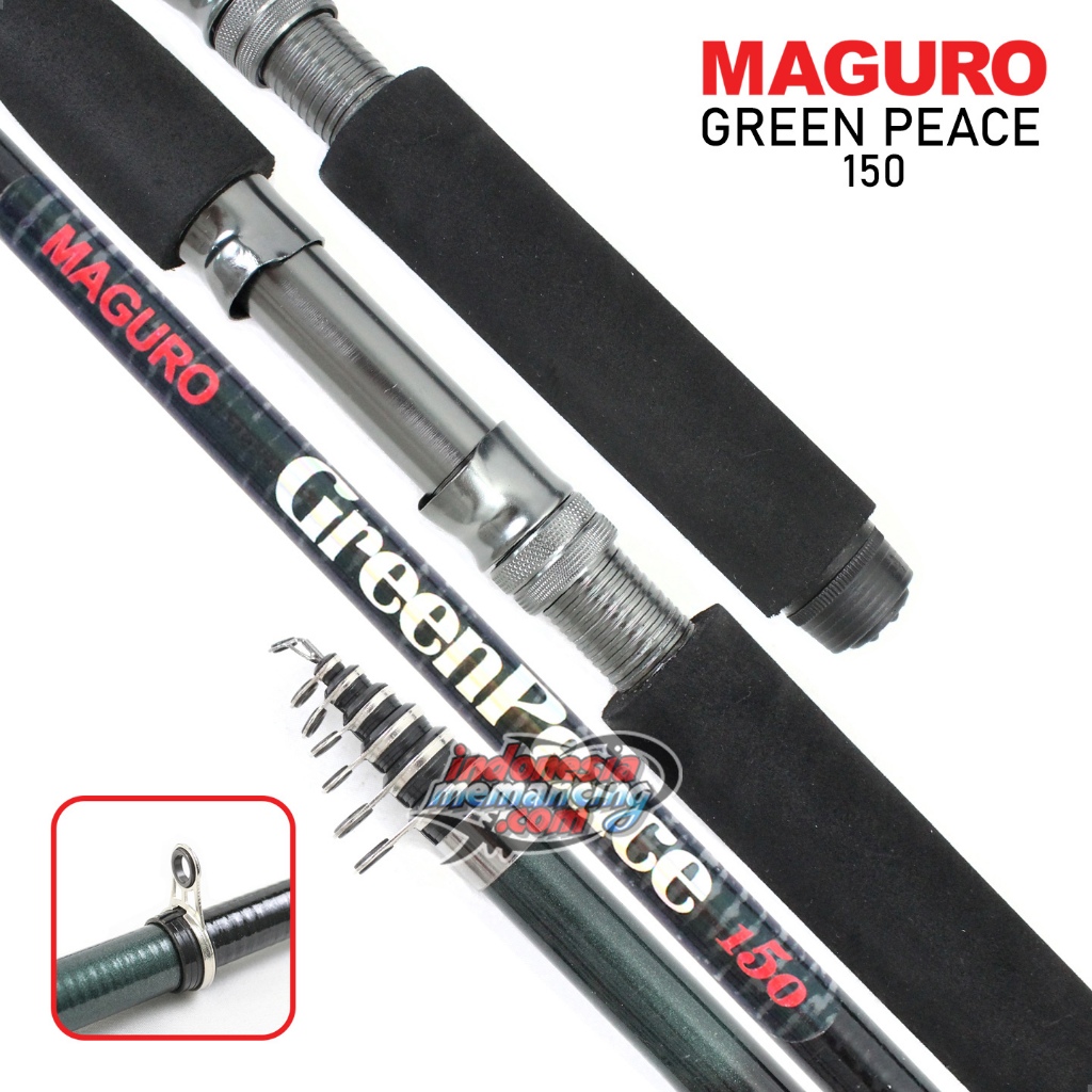 Joran MAGURO GREEN PEACE | 150 s/d 270cm | Antena | Udang | Carbon | Teleskopik ~ IM Store