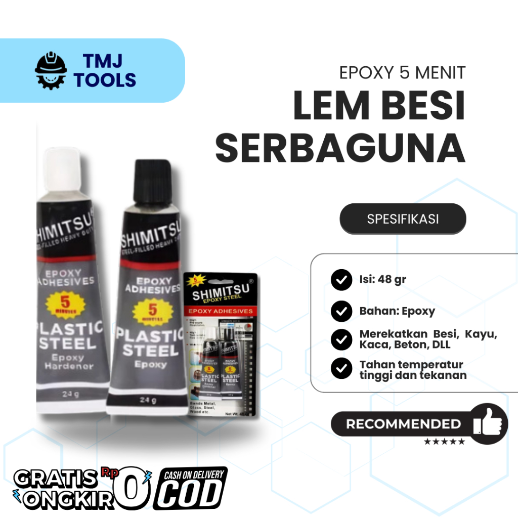 

Lem Besi Metal Baja Tembaga Kayu Plastik Aluminium Kaca Keramik Epoxy 5 Menit Lem Perekat Lem Serbaguna Dekton Daya Rekat Kuat