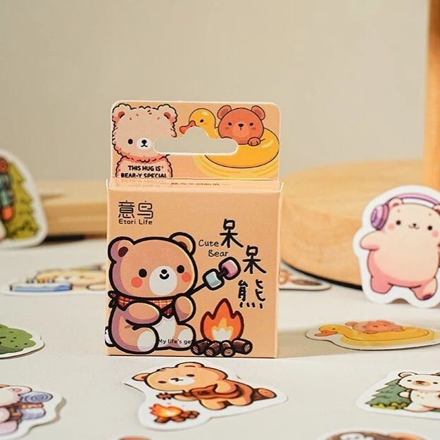 

Stiker Scrapbook Sticker Bujo Lucu Brown Bear Beruang Coklat (46 pcs)