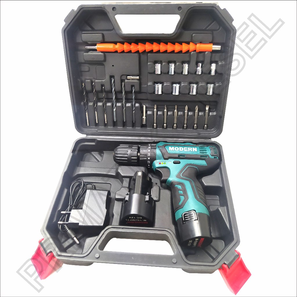 (MODERN M-15Impt) Mesin Bor MODERN M-15Impt / Mesin Bor Cordless Drill MODERN M15 - Bor Tembok Bater