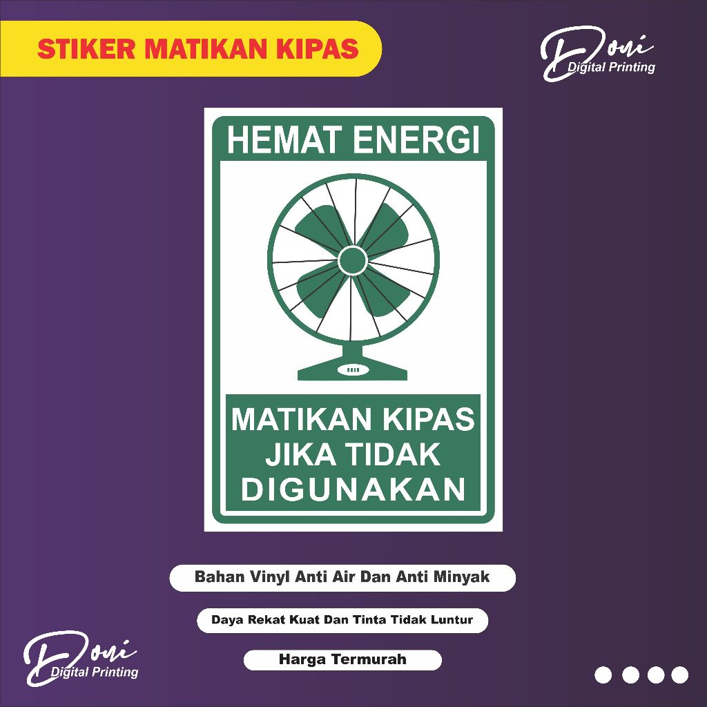 

Stiker Matikan Kipas Angin / Stiker Hemat Energi Matikan Kipas Angin / Stiker Kipas Angin / Stiker Hemat Energi