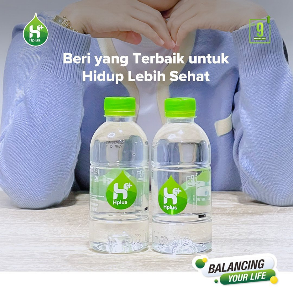 

Air Minum HPlus atau Alkali pH 9+ dengan Botol 330 Ml