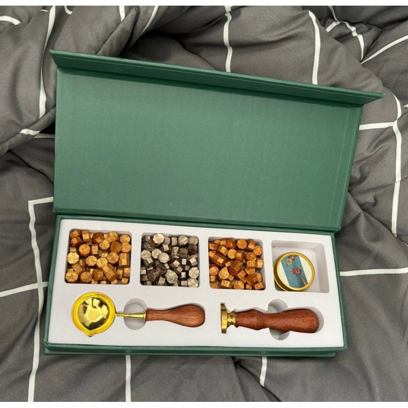 

Retro Seal Wax Beads Set Handle DIY Wax Beads Scrapbook Stempel Sealing Lilin Segel Wax Stempel Undangan Stempel Pernikahan