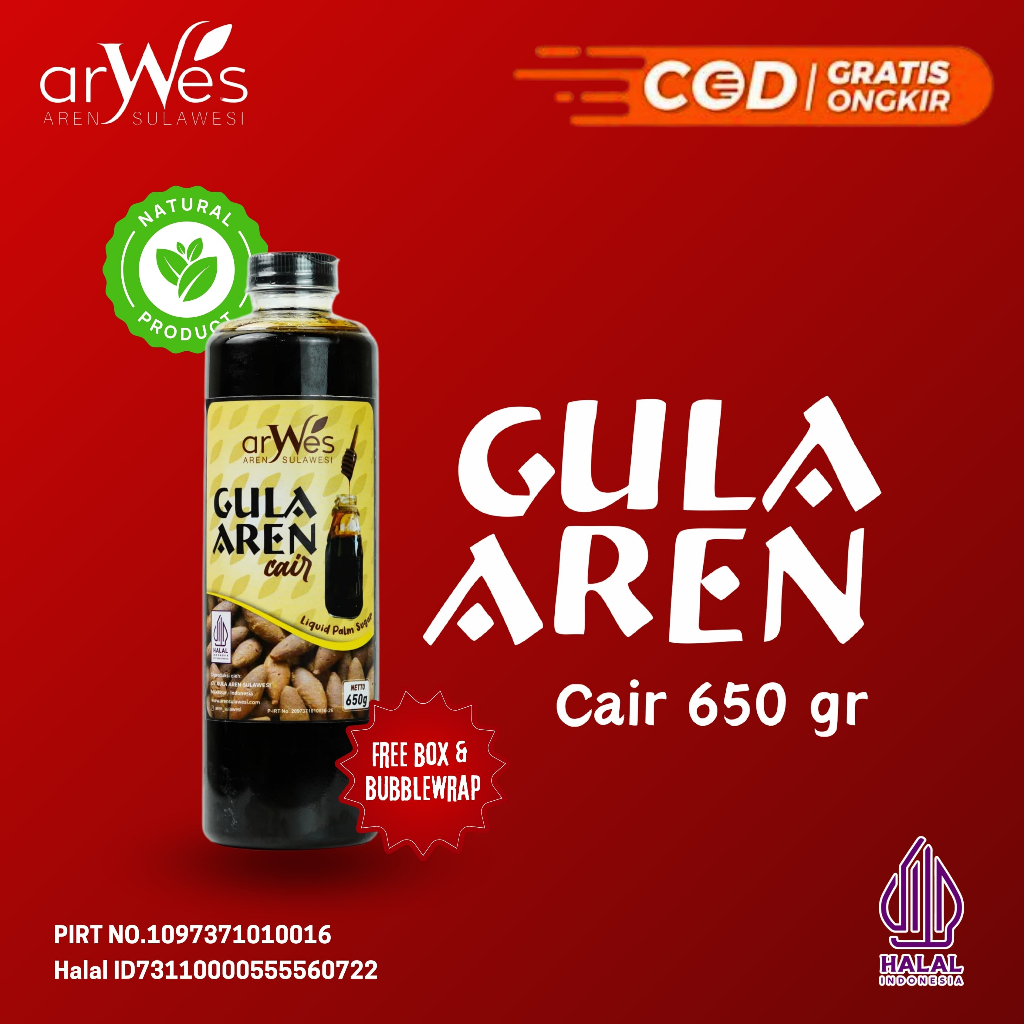 

Gula Aren Cair Premium 650gr - Arwes