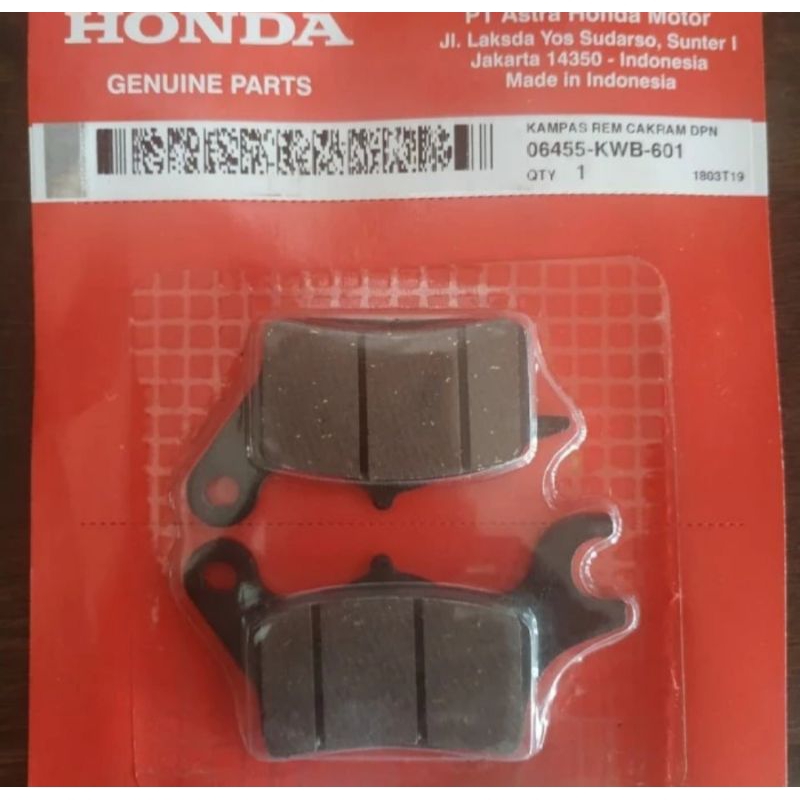 DISPAD KAMPAS REM DEPAN REVO ABSOLUTE BLADE SUPRA X 125 F1 ORI HONDA