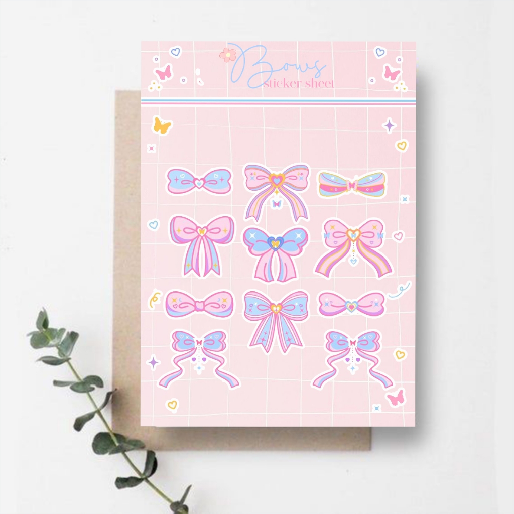

Sticker Waterproof Jurnal Bows Pita | Sticker Aesthetic | Kiss cut