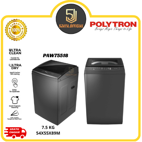 Mesin Cuci Polytron 1 Tabung 7.5KG - PAW75518 Polytron