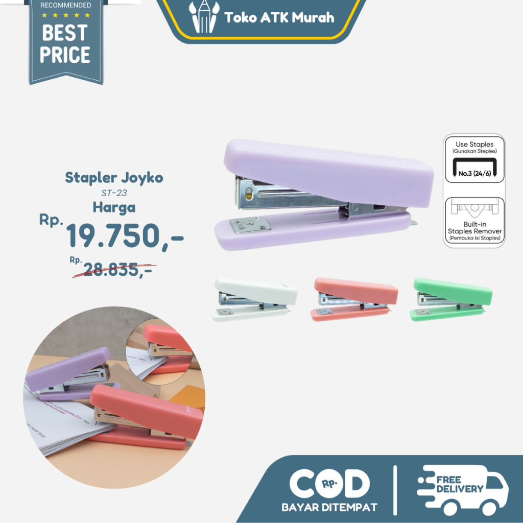 

Stapler Joyko ST-23 Stepler Jepretan No. 3 Pastel Fancy