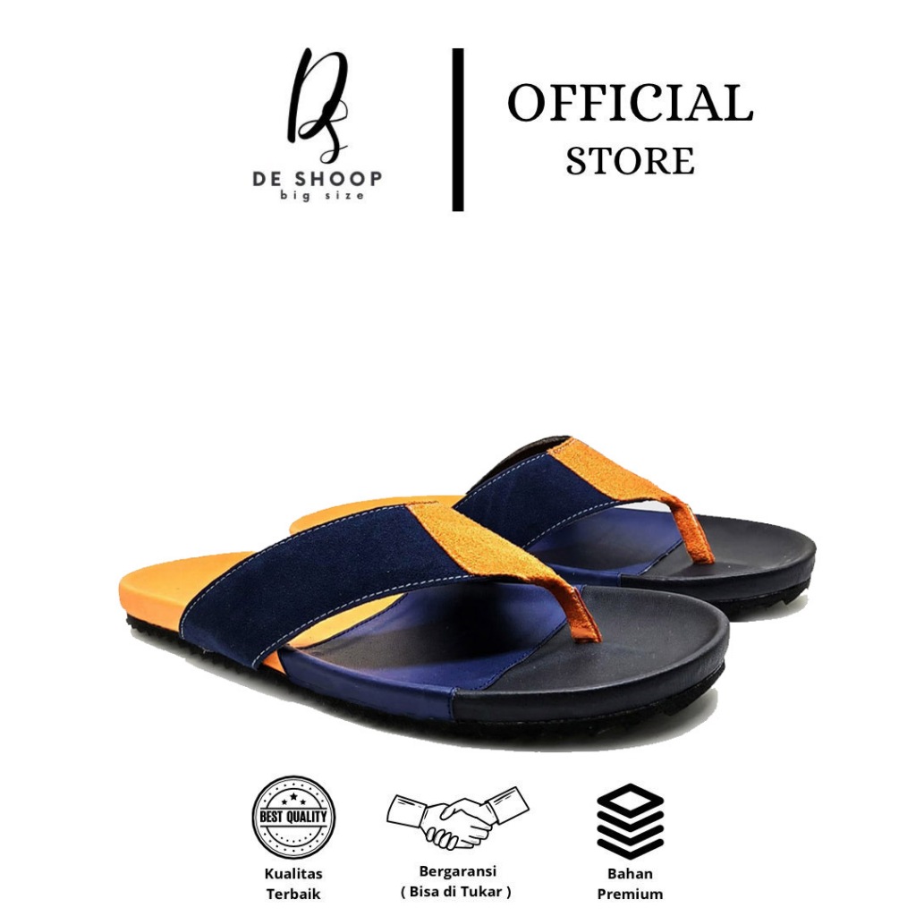 De Shoop - Sandal Pria Slider Ukuran Big Size | No 43 44 45 46 47 48 | Sandal Casual Slider SlipOn B