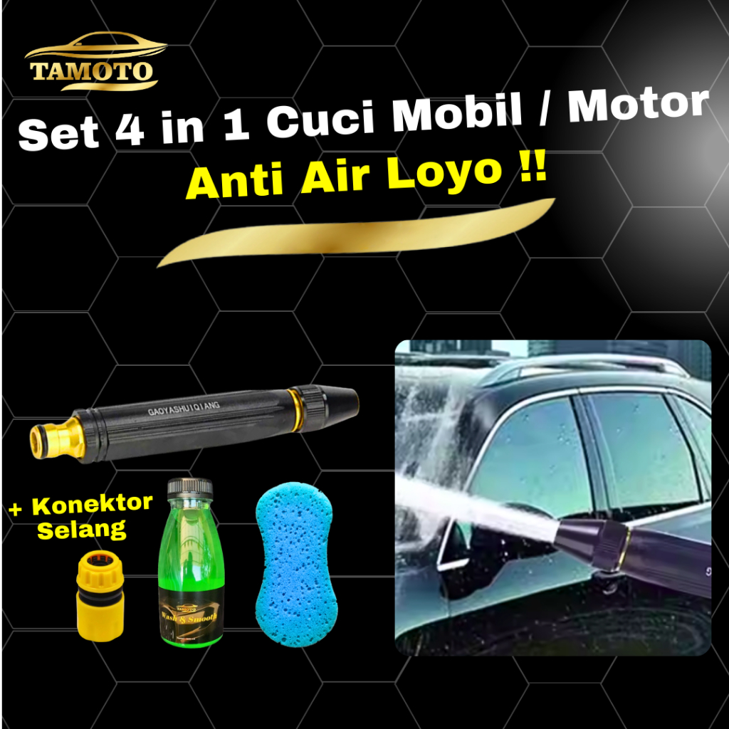 Kepala semprotan air cuci motor mobil tanpa listrik / Alat steam selang semprot tanaman