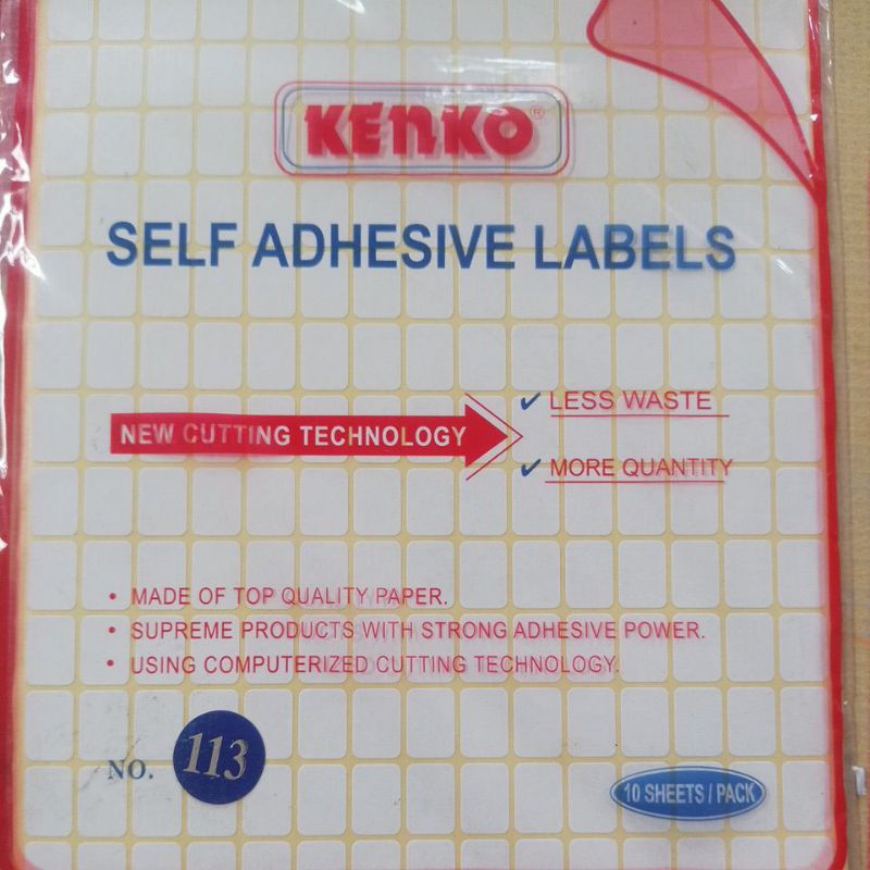 

stiker label 113 9x12mm. 10lembar. merk kenko