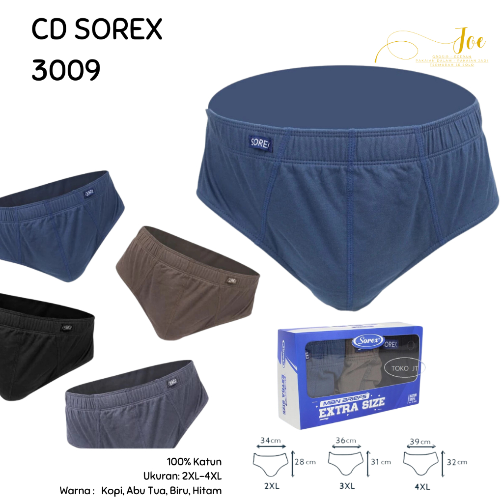 ISI 3 / CD SOREX 3009 Pria JUMBO / Pakaian Dalam Pria / Celana Dalam SOREX 3009 Segitiga