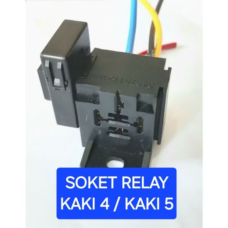 Soket Relay kaki 4 / kaki 5 dengkap dengan skun kabel rumah sekring & sekring