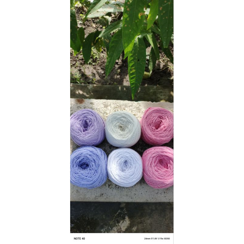Benang Rajut Katun Bali 1 MM / Small ply - Pastel Series - 100 gram untuk amigurumi, crochet dll