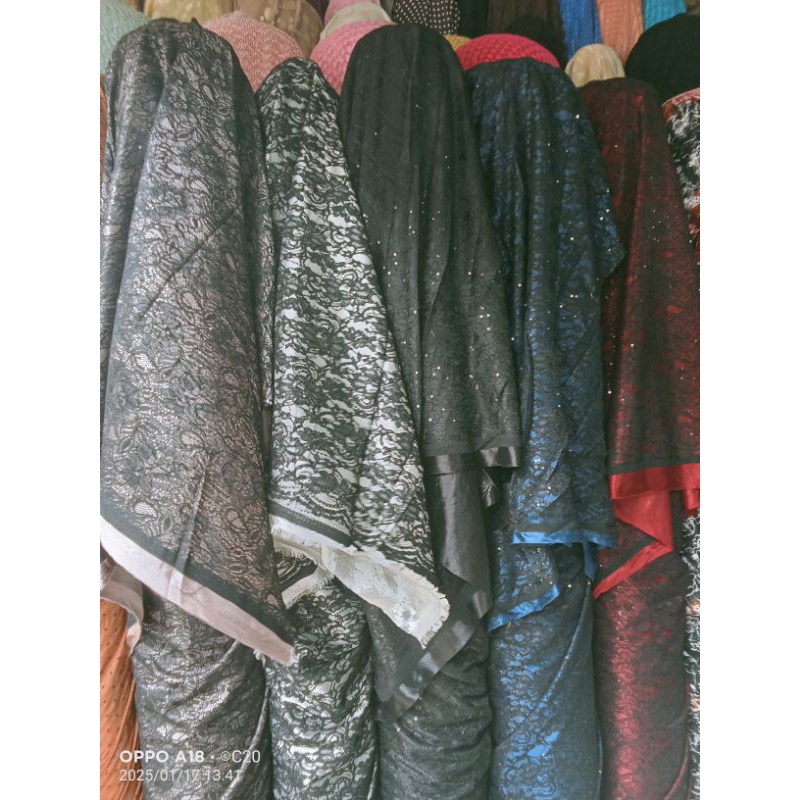 kain brokat sequin payet / harga/0,5m /kain brokat payet /kain brokat import motif mewah /kain butik
