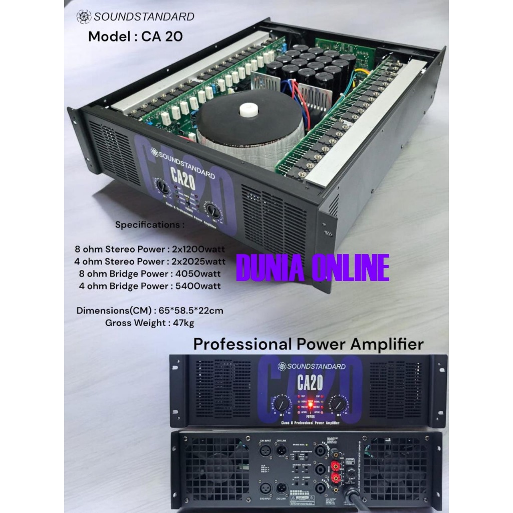 POWER AMPLI SOUNDSTANDARD CA20 SOUNDSTANDARD CA 20 BODY PANJANG