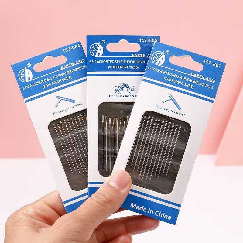 Jarum Jahit Tangan Praktis / Set Self Threading / Bahan Stainless steel jarum jahit tangan praktis