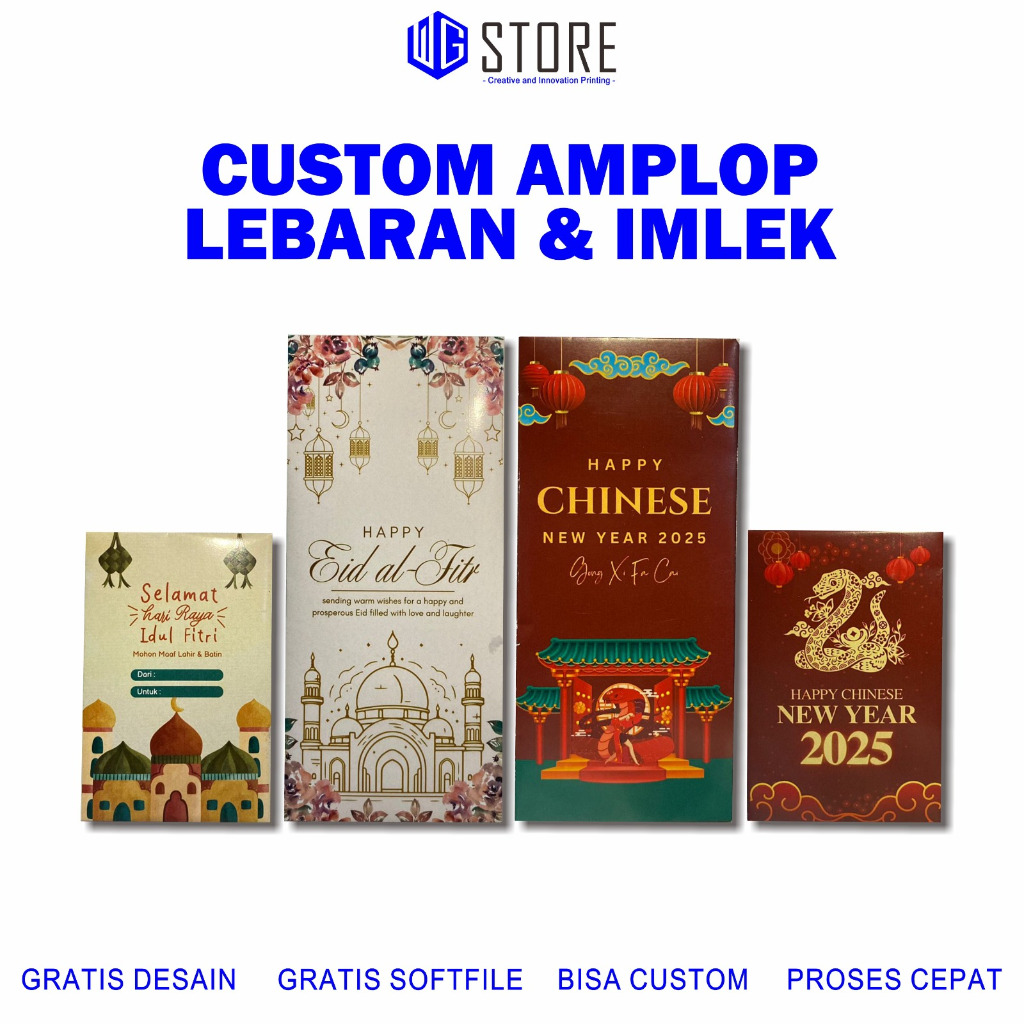 Amplop Lebaran, Amplop Custom Design FOTO dan NAMA