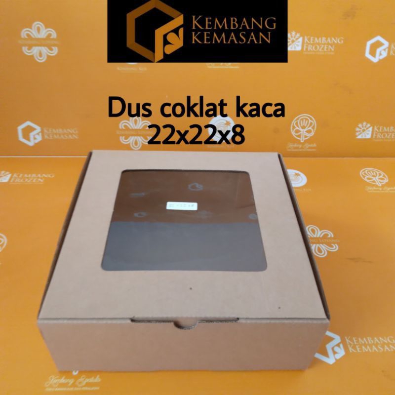 

dus coklat kaca 22x22x8 1 pack isi 10 pcs