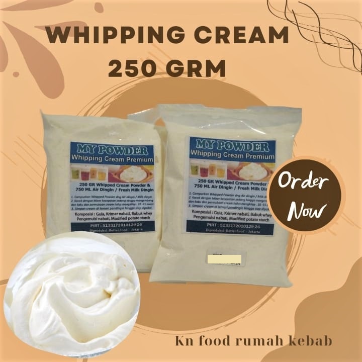 

Whipping Cream PREMIUM / Whipped Cream 250 gram Bubuk Whipping Cream PREMIUM Instan