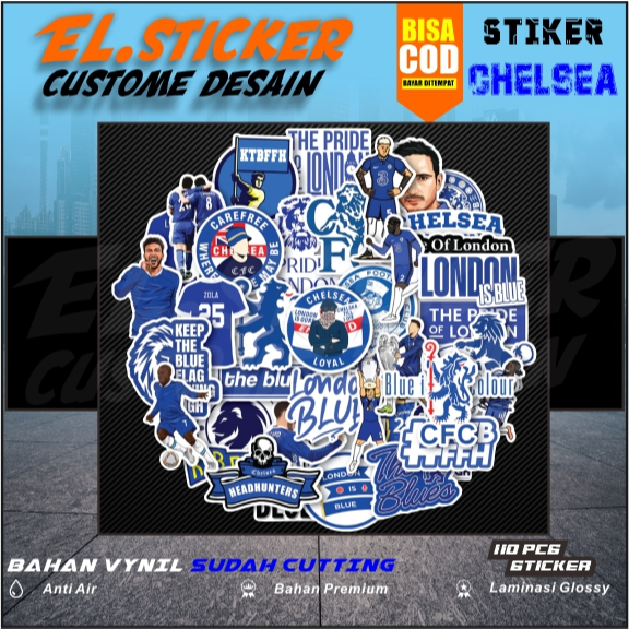 

Stiker Pack Chelsea Keren Vinyl Waterproof untuk Sticker Buku Journal Casing HP Laptop Tumbler