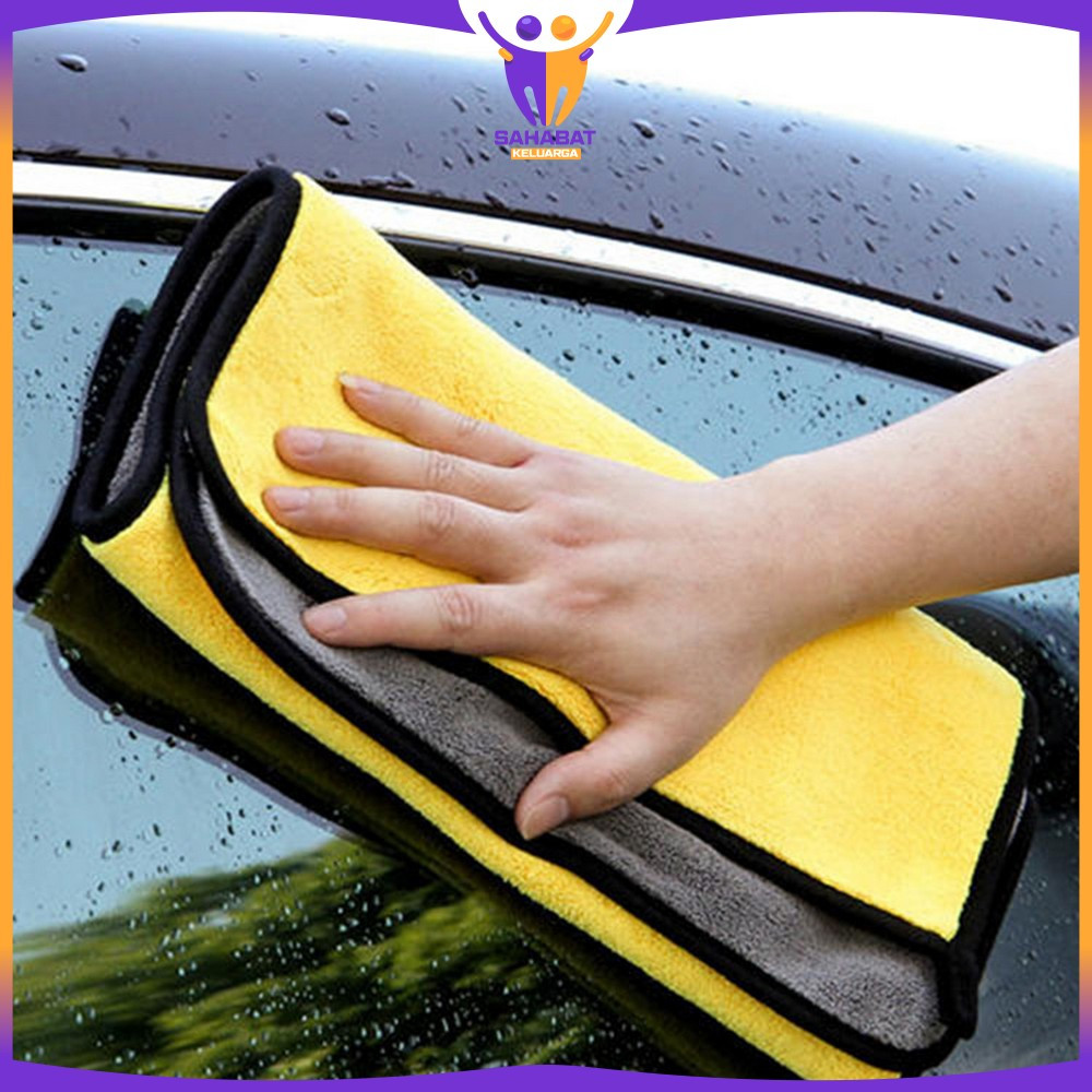 Kain Lap Mobil Microfiber Serbaguna Uk 30x30cm dengan Gantungan / Car Wipe Cloth Universal Import / 