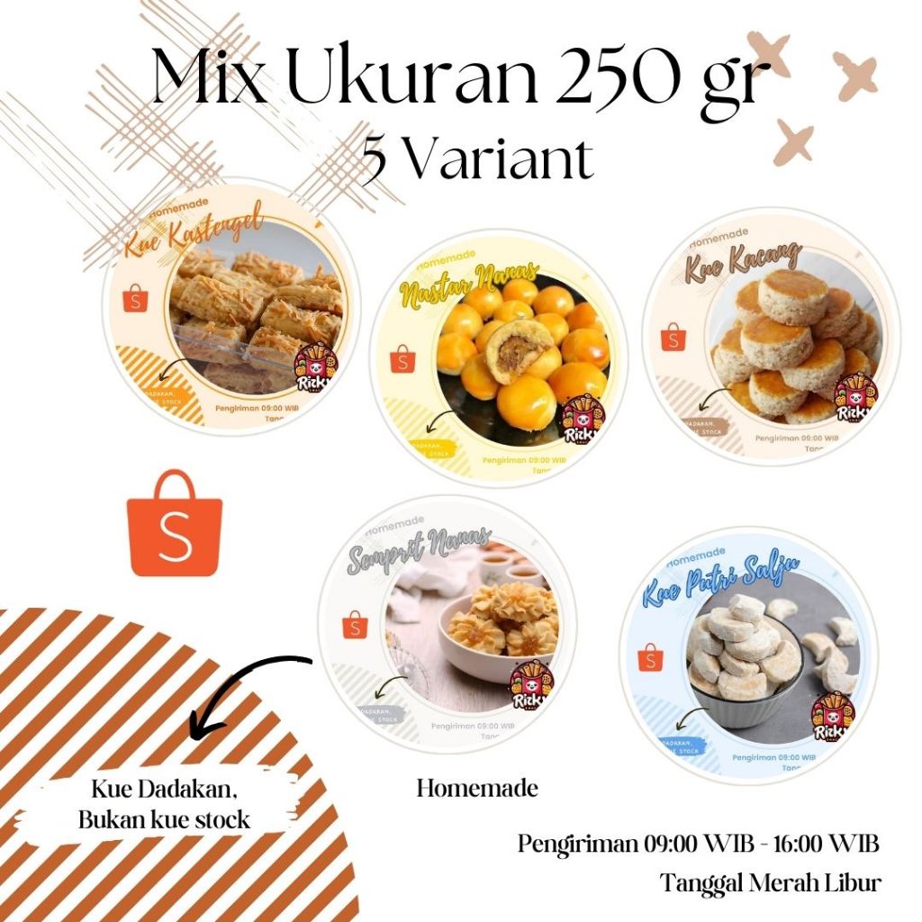 

mix 250gr / kue lebaran / kue kering / camilan / cemilan mix 250gr x 5