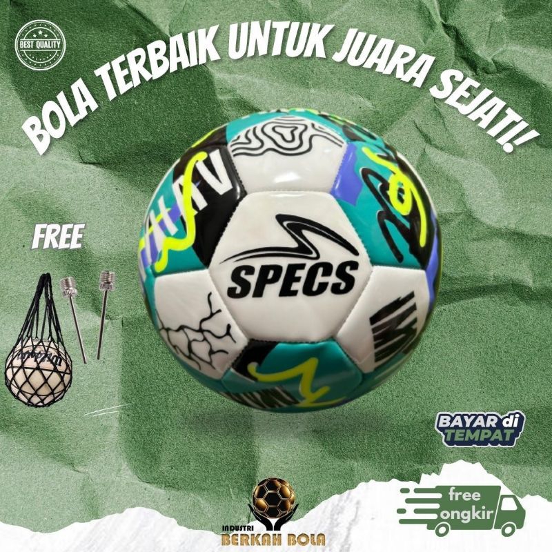 BOLA FUTSAL SPECS SIZE 4 BAHAN AXCELON IMPORT FREE PENTIL DAN JARING