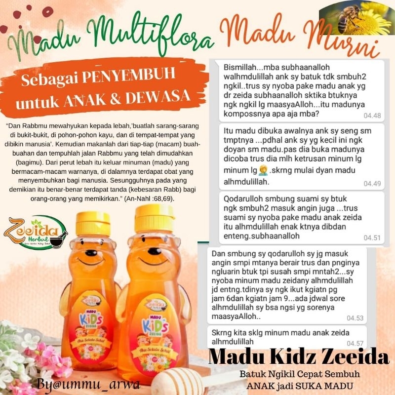 

Madu Kids Zeeida Herbal madu alami untuk kesehatan tubuh